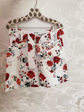 Maje floral denim shorts